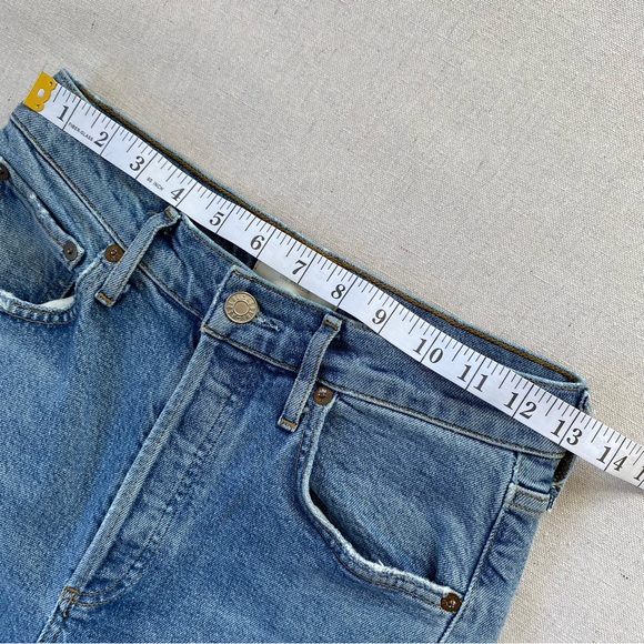 Agolde Riley Distressed Button Fly High Rise Jeans - Picture 11 of 14